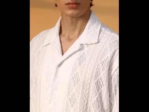 Men Regular Fit Shirt with Cuban-Collar (3)