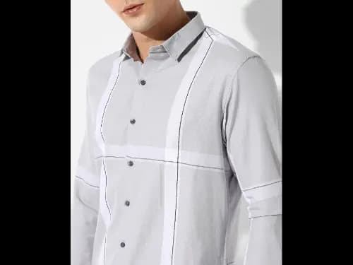 Striped Spread-Collar Shirt (2)