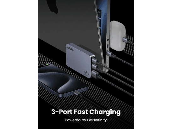UGREEN Nexode Pro 65W 3Port GaN Ultra-Slim Fast Charger – X753 - 25356 (3)