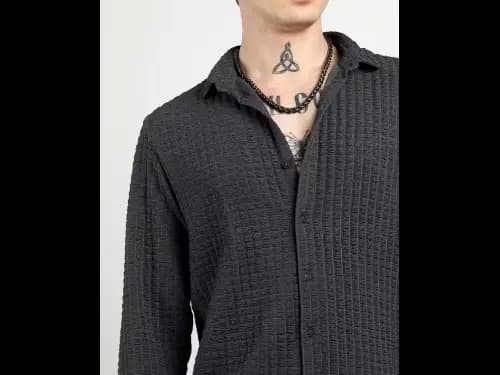 Men Regular Fit Shirt with Cuban Collar (4)