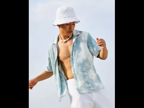 Men Tie & Dye Regular Fit Shirt with Cuban Collar