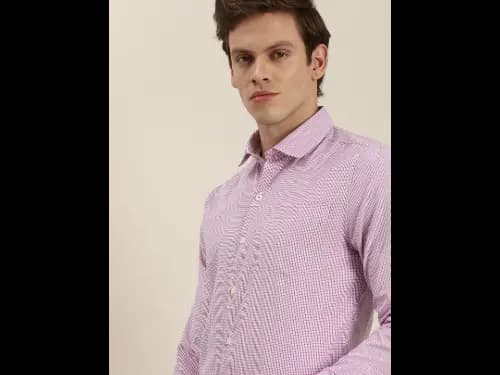 Men Easy Care Red & Blue Checked Formal Shirt