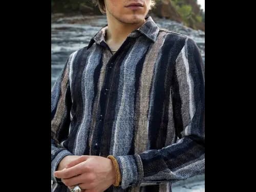 Men Stripes Regular Fit Shirt (2)