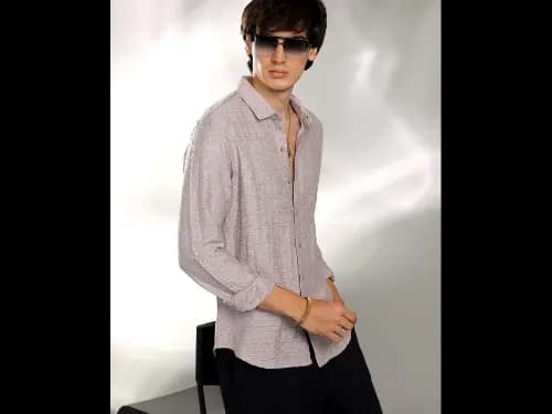 Patterned Regular Fit Shirt with Spread Collar (2)