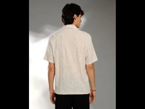 Men Embroidered Regular Fit Shirt with Cuban Collar (3)