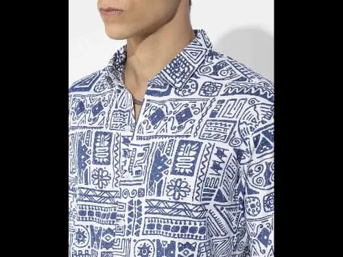 Printed Shirt with Spread Collar (2)