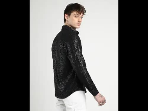 Men Pebbles Print Regular Fit Shirt with Spread Collar (3)