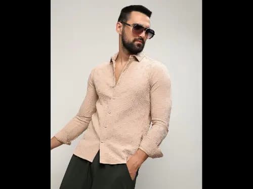 Men Self-Design Regular Fit Shirt