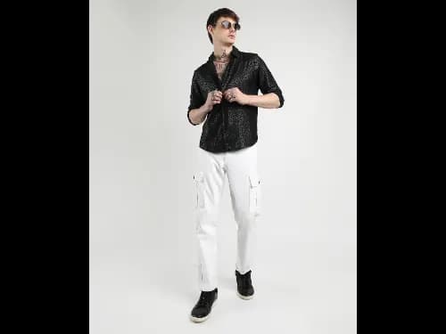 Men Pebbles Print Regular Fit Shirt with Spread Collar (4)
