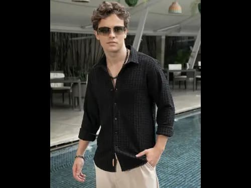 Men Regular Fit Shirt with Spread Collar (3)