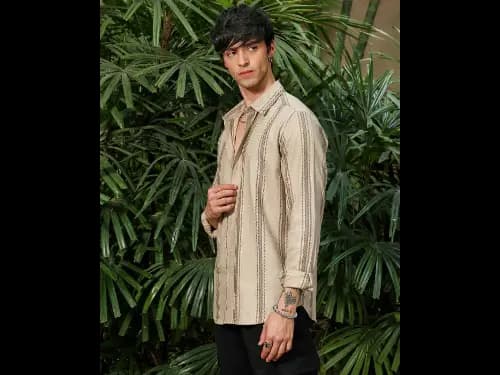 Men Stripes Regular Fit Shirt (2)