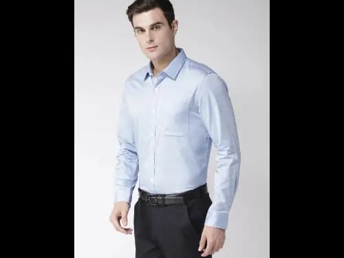 Men Blue Tailored Fit Formal Shirt (4)