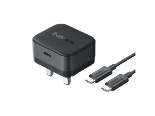 Baseus Palm 20W UK Pin Type-C Fast Charger with Type-c to Type-c 60W Cable - P1011160C113-01