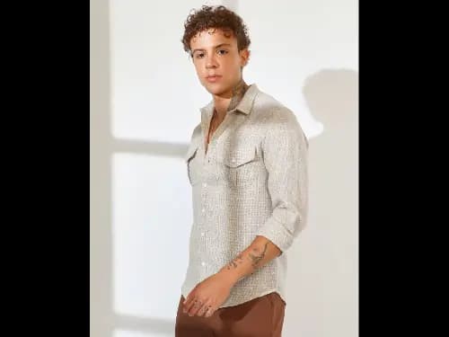 Men Regular Fit Shirt with Flap Pockets (2)