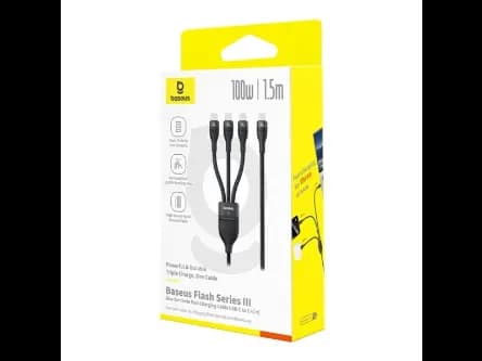Baseus Flash Series 3 1.5Meter 100W One-for-three Type-C to C C C Fast Charging Cable - P10377503111-00 (5)