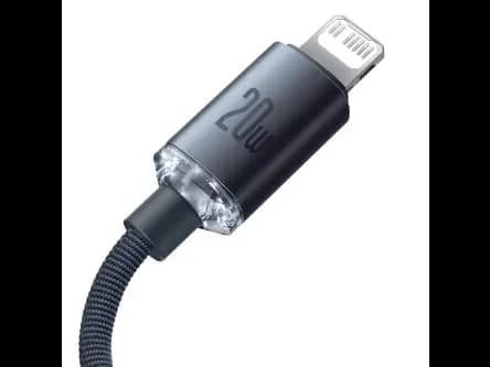 Baseus 1.2m Type-C to Lightning 20W Fast Charging Data Cable-Crystal Shine Series – Blue - CAJY000201 (4)