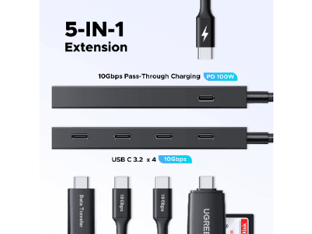 UGREEN 5-in-1 Type-c to 4 x Type-C 3.2 Gen2 speed up to 10Gpbs With PD Hub – CM806 - 55334 (7)