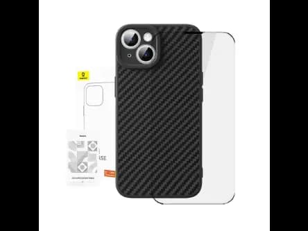 Baseus Iphone 15 Plus Synthetic Fiber Series Magnetic Phone Case With tempered-glass - P60163500111-01 (2)