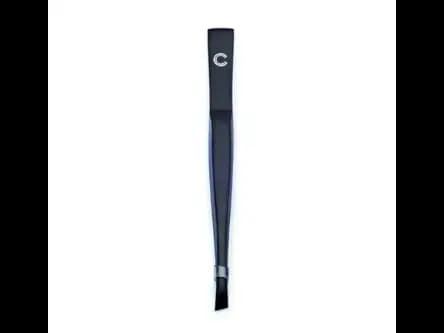 Tweezer - Stainless Steel Matt Black Slant Tip