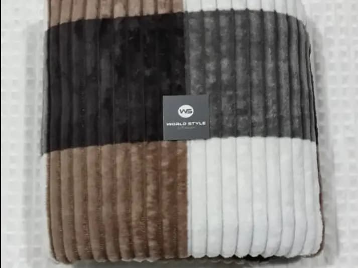 Rib Blanket with Printed Blanket Checks / Warm Blanket - WS B - 205 (3)