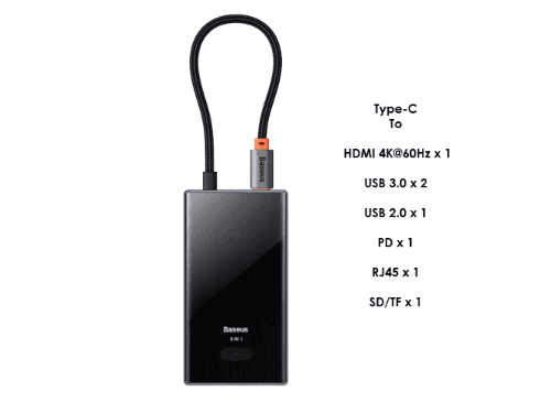Baseus PioneerJoy 8-Port Type-C HUB Adapter - WKYY030313