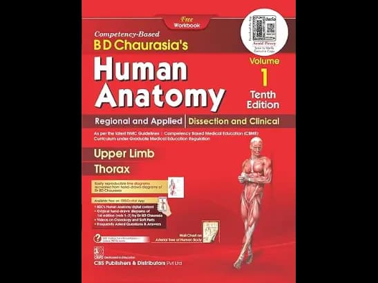 BD Chaurasias Human Anatomy : Volume 1 Regional and Applied Dissection and Clinical Upper Limb Thorax 10th Edition