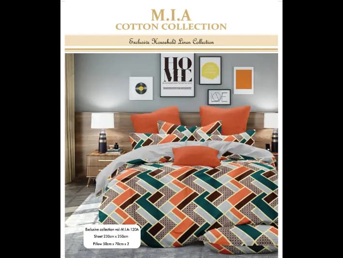 Mia Cotton King Size Bedsheet With 2 Pillow Covers (90 x 100) / MIA 120 (2)