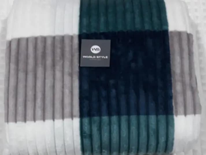 Rib Blanket with Printed Blanket Checks / Warm Blanket - WS B - 202 (3)
