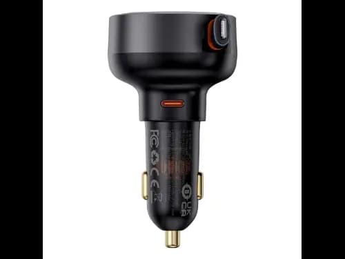 Baseus 55W Enjoyment Pro Car Charger C Retractable iP Cable Cluster Black –  C00057803111-00 (3)