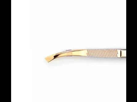 Tweezer- Stainless Steel Gold Curved Slant Tips (2)