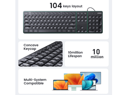UGREEN Wired Keyboard KU004 - 90875 with 1 year warranty (6)