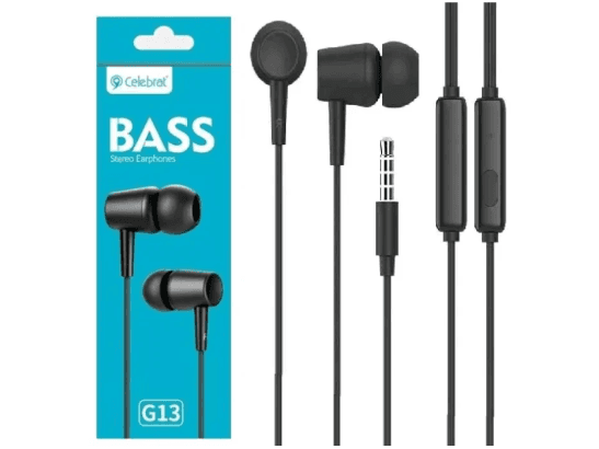 CELEBRAT G13 Super Bass Wired Earphone Black / White - 6 months warranty (6)
