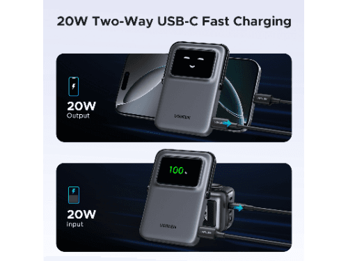 UGREEN 5000mAh Magnetic Wireless Power Bank – PB571 - 35605B (5)