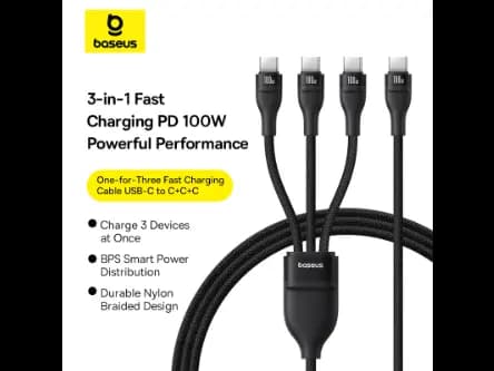 Baseus Flash Series 3 1.5Meter 100W One-for-three Type-C to C C C Fast Charging Cable - P10377503111-00 (6)