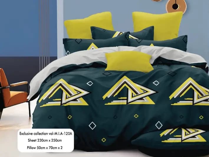 Mia Cotton King Size Bedsheet With 2 Pillow Covers (90 x 100) / MIA 120