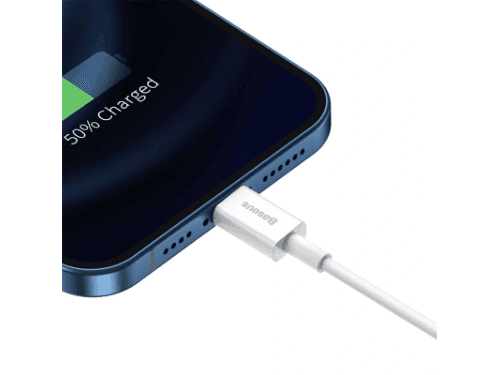 Baseus Superior Series 0.25 Meter Fast Charging Data Cable USB to Lightning 2.4A – White - CALYS-02 (3)