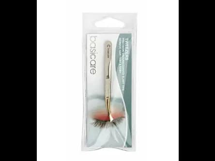 Tweezer- Stainless Steel Gold Curved Slant Tips (3)