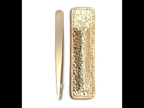 SIGNATURE Gold Slant Tweezers & Case