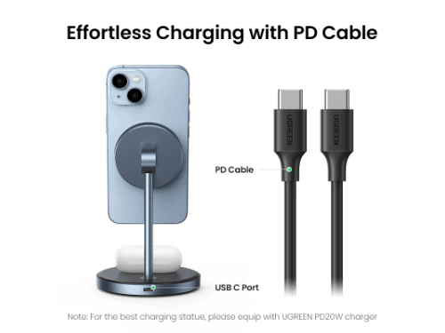 UGREEN 2-in-1 Wireless Charger – CD317 - 90668 (2)