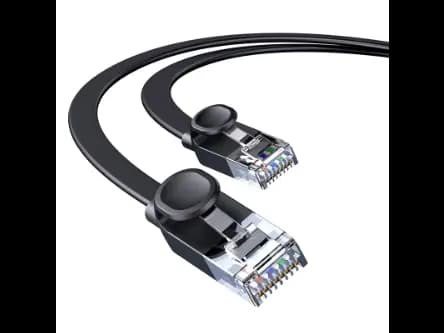 Baseus 2m CAT 6 Cable -High Speed Six types of RJ45 Gigabit Network Cable (flat cable) Black – WKJS000101 - 6 Months Warranty