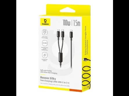 Baseus New Pudding Series 1.5Meter 100W Type-C to Dual Type-C Fast Charging Cable - P10377701111-00 (6)