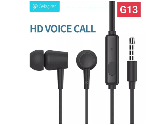 CELEBRAT G13 Super Bass Wired Earphone Black / White - 6 months warranty (5)