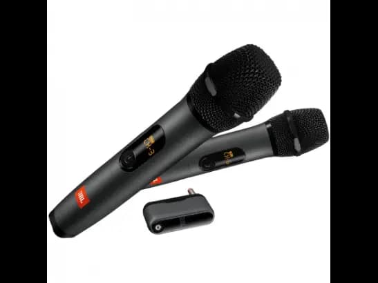 JBL Dual Wireless Microphone MIC-300 UHF Two Wireless Microphone System - Black (2)
