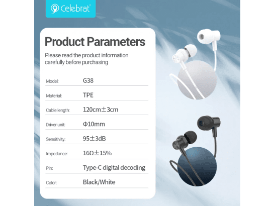 Celebrat G38 High-Fidelity Wired Headset, With A New Design Concept, Unique Acoustic Design And Excellent Sound Insulation Performance (4)