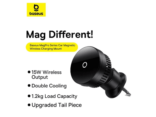 Baseus 15W MagPro Series Magnetic Wireless Charging Car Mount Air Vent Version - C40164100121-00 with 6 months warranty (5)