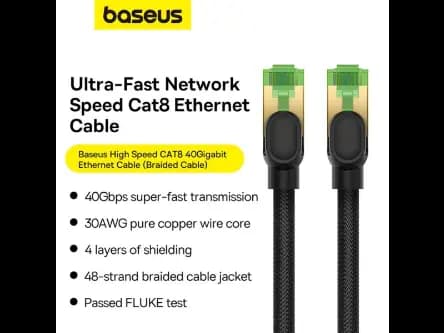 Baseus 0.5Meter High Speed CAT8 40Gigabit Ethernet Nylon Braided Cable – B0013320C111-00 (3)