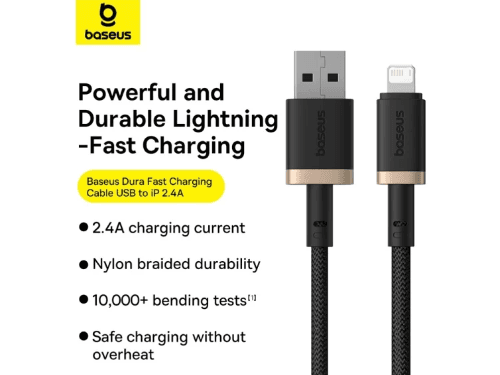 Baseus Dura Series 1 Meter 2.4A USB to Lightning Fast Charging Cable -  P10377801U01-00 (5)