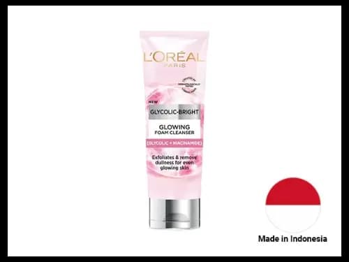 Loreal Glycolic Bright Glowing Daily Cleanser Foam 100ml - INDONESIA