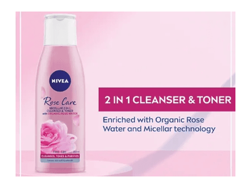 Nivea Rose Care Micellar 2 in 1 Cleanser and Toner with Organic Rose Water 200ml - GERMANY (2)