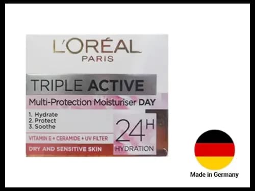 Loreal Triple Active Multi - Protection Day Moisturizer Dry and Sensitive Skin 50ml - GERMANY